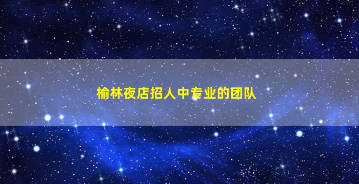 榆林夜店招人中专业的团队